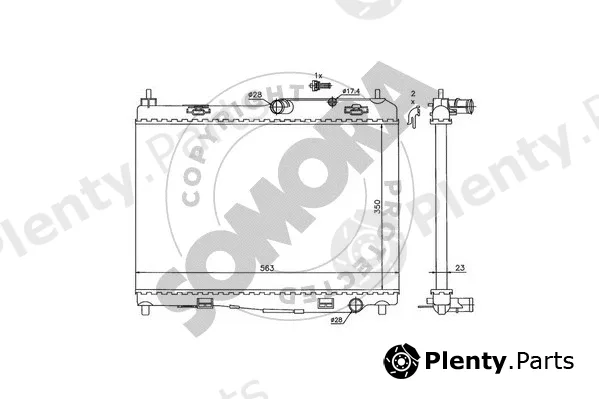 Somora 092740 — Radiator, engine cooling