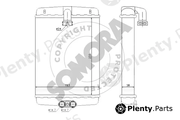 Somora 177650 — Heat Exchanger, interior heating
