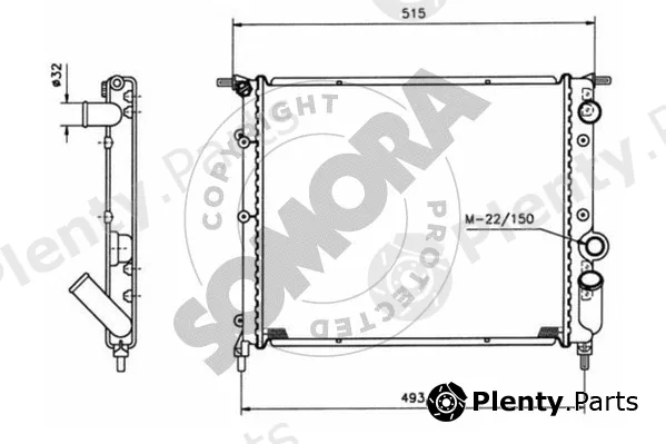 Somora 240744A — Radiator, engine cooling