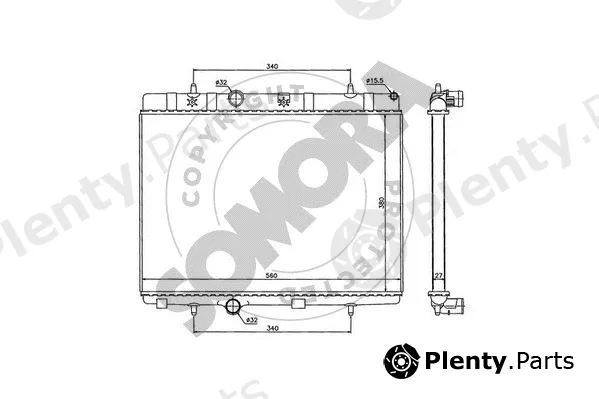 Somora 050440B — Radiator, engine cooling