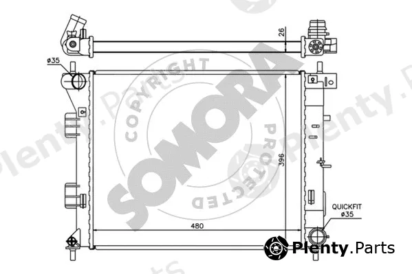 Somora 112340 — Radiator, engine cooling
