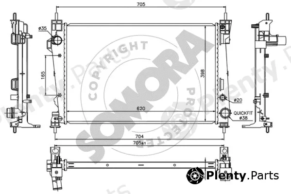 Somora 010340C — Radiator, engine cooling