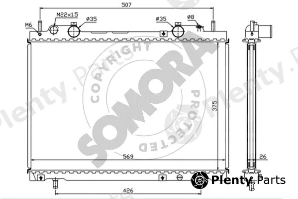 Somora 087040 — Radiator, engine cooling