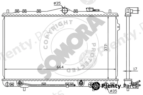 Somora 130040C — Radiator, engine cooling