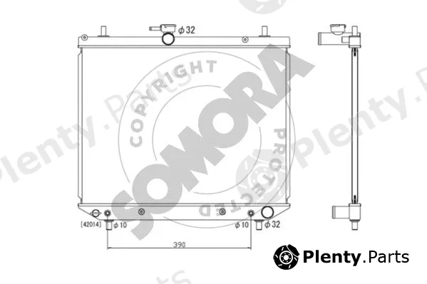 Somora 072040B — Radiator, engine cooling