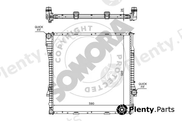 Somora 043040B — Radiator, engine cooling