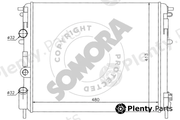 Somora 240940D — Radiator, engine cooling