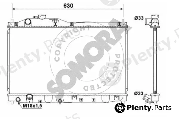 Somora 129040 — Radiator, engine cooling