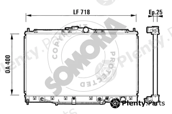 Somora 180640M — Radiator, engine cooling