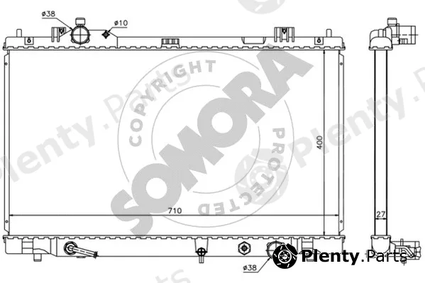 Somora 372240B — Radiator, engine cooling
