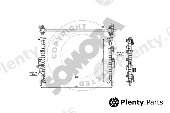 Somora 098040 — Radiator, engine cooling