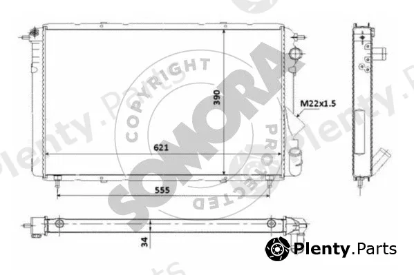Somora 247640 — Radiator, engine cooling