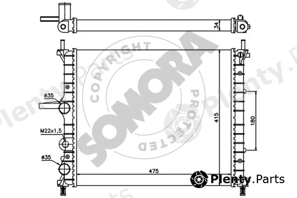Somora 082240D — Radiator, engine cooling
