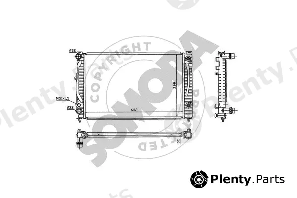 Somora 021340D — Radiator, engine cooling