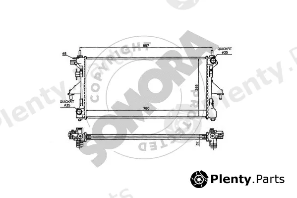 Somora 084240B — Radiator, engine cooling