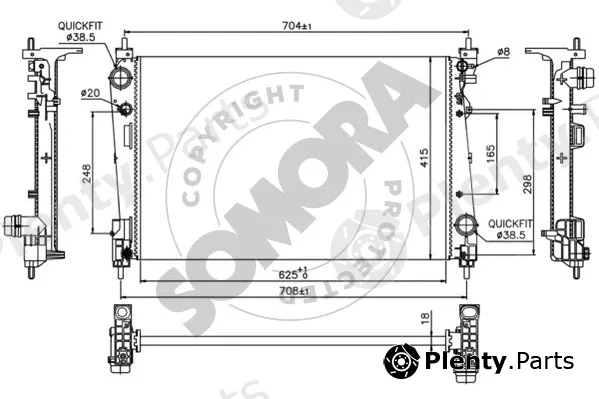 Somora 013040C — Radiator, engine cooling