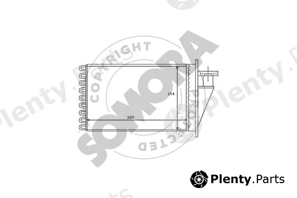 Somora 082250B — Heat Exchanger, interior heating