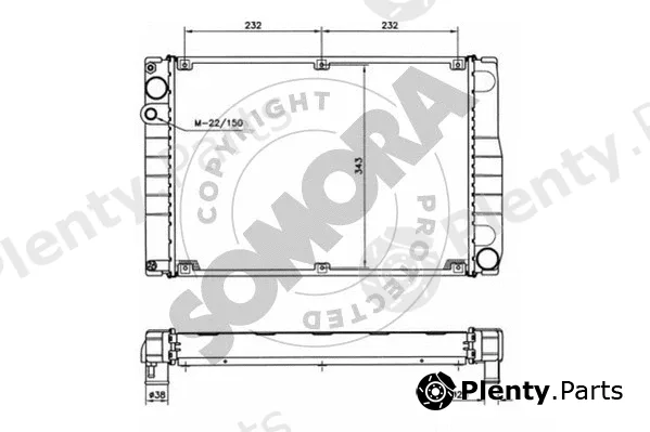 Somora 233140 — Radiator, engine cooling