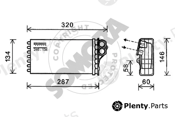 Somora 053050 — Heat Exchanger, interior heating