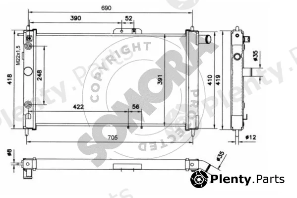 Somora 061040E — Radiator, engine cooling