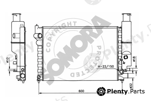Somora 052040 — Radiator, engine cooling