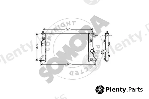 Somora 169040 — Radiator, engine cooling