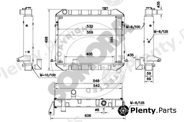 Somora 316040A — Radiator, engine cooling