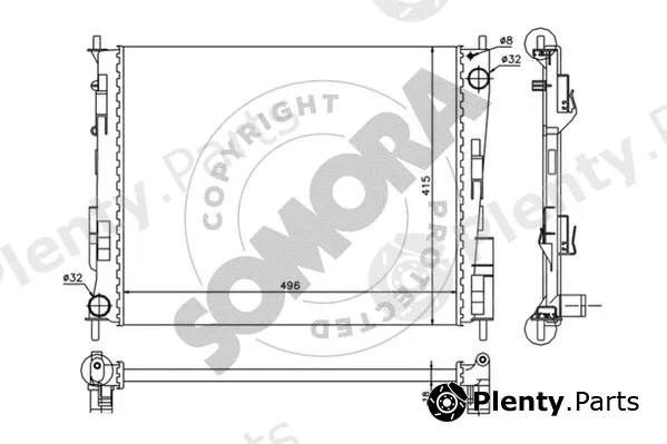 Somora 247040B — Radiator, engine cooling