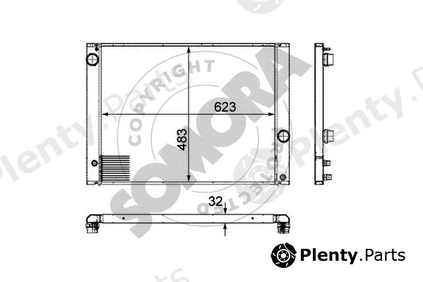 Somora 041340B — Radiator, engine cooling