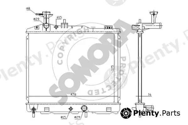 Somora 185440 — Radiator, engine cooling