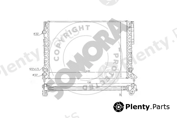 Somora 242040D — Radiator, engine cooling