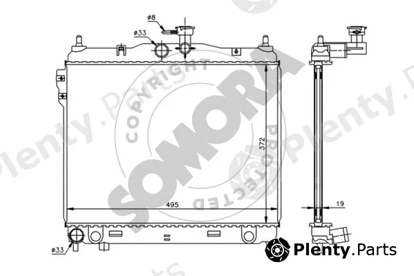 Somora 130541 — Radiator, engine cooling