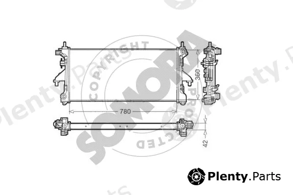 Somora 084240A — Radiator, engine cooling