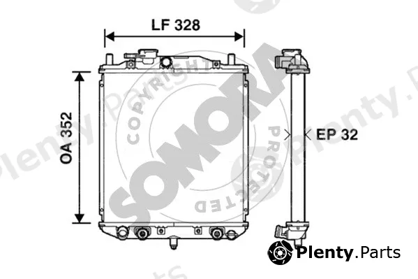 Somora 074040 — Radiator, engine cooling