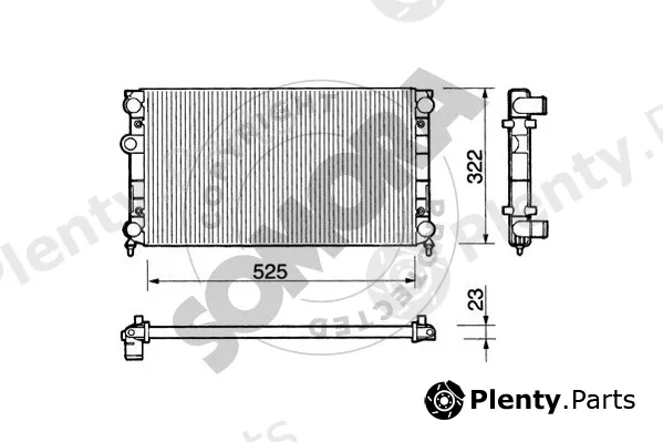 Somora 350843 — Radiator, engine cooling