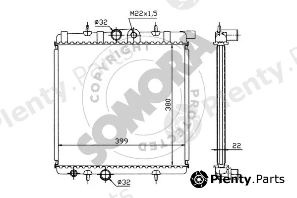 Somora 221340 — Radiator, engine cooling