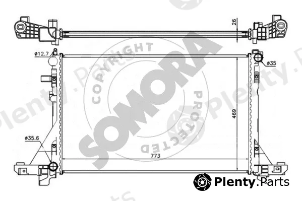 Somora 245740A — Radiator, engine cooling
