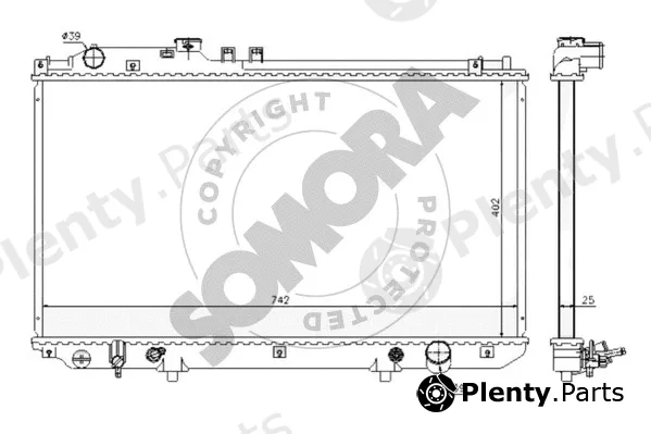 Somora 372140A — Radiator, engine cooling