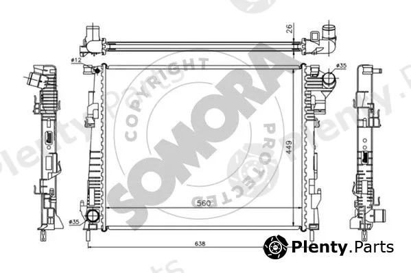 Somora 245240 — Radiator, engine cooling