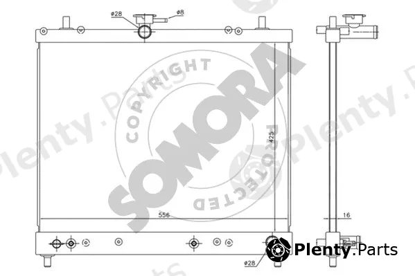 Somora 072140 — Radiator, engine cooling