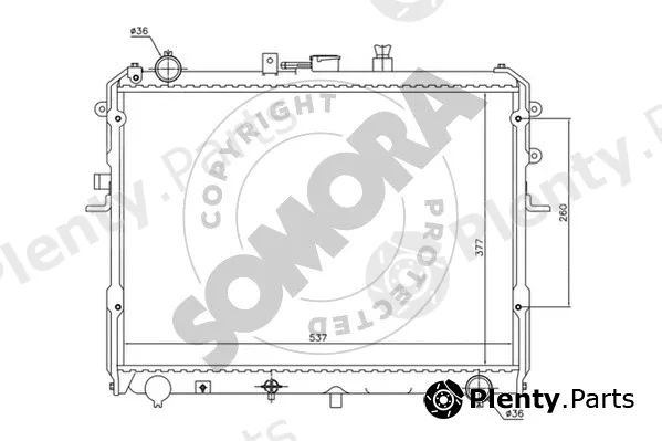 Somora 165440 — Radiator, engine cooling