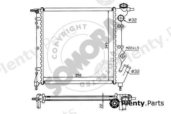 Somora 240740 — Radiator, engine cooling
