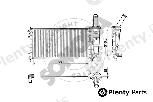 Somora 081441 — Radiator, engine cooling