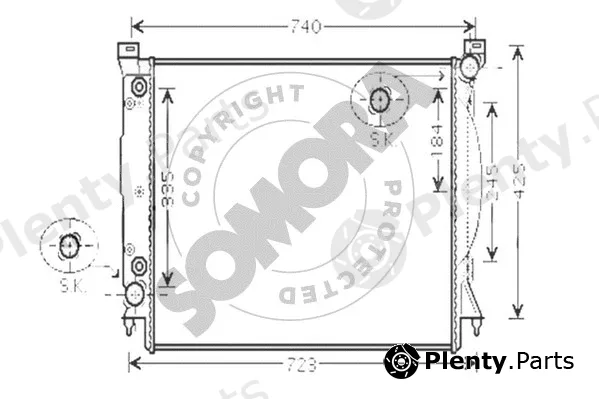 Somora 021540J — Radiator, engine cooling