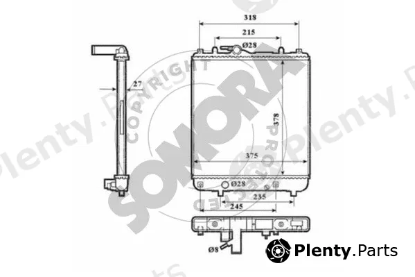 Somora 210140B — Radiator, engine cooling