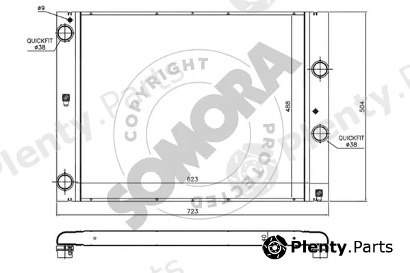Somora 041340H — Radiator, engine cooling