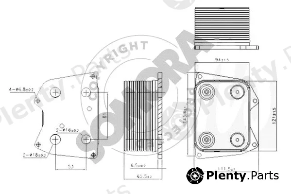 Somora 358565B — Oil Cooler, engine oil