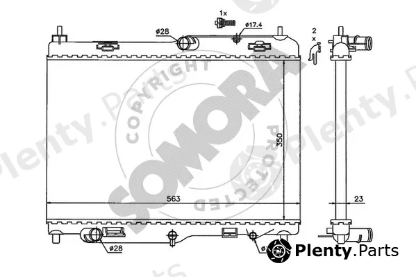 Somora 092740B — Radiator, engine cooling
