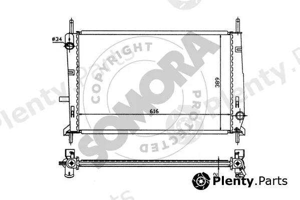 Somora 095040 — Radiator, engine cooling
