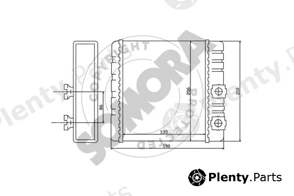 Somora 040550A — Heat Exchanger, interior heating